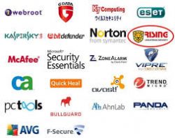 Logos of cyber security companies -There are security products available to fit every use and every budget